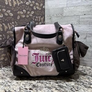 Juicy Couture Vintage Dreamy Juicy Tote Bag New  Bow Crown Pink
